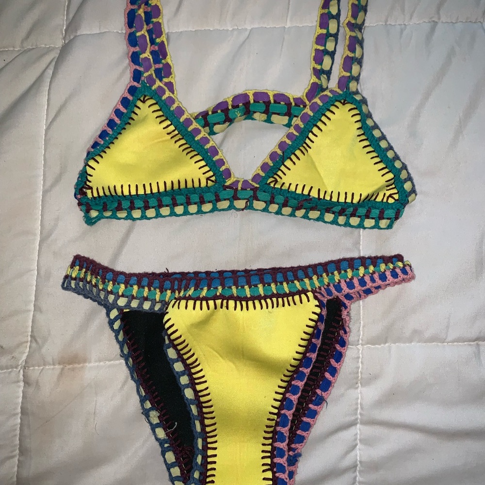 Yellow Knit Bikini